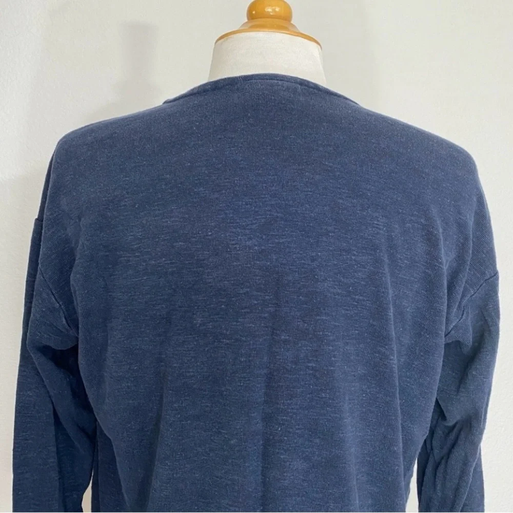 J. Jill Women's Navy Blue Tencel Linen Open Boxy Soft Cardigan Size XSP Coastal